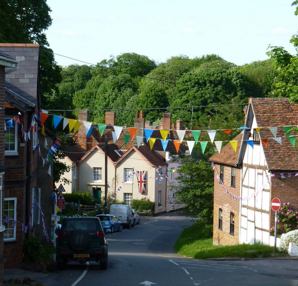 High Street in the Summer with bunting
